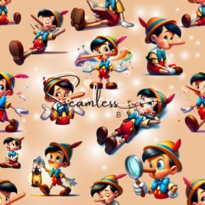 Pinocchio seamless pattern