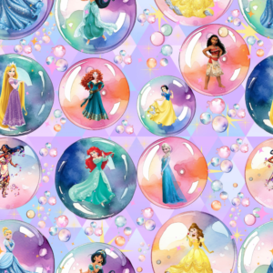 Princess bubbles seamless pattern