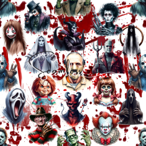 Halloween legends seamless pattern