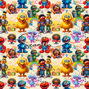 Puppet friends seamless pattern