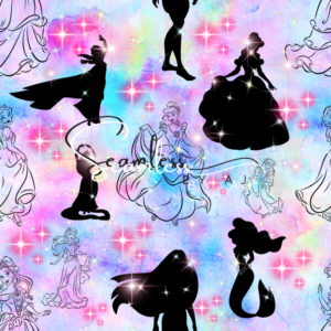 Princesses silhouette seamless