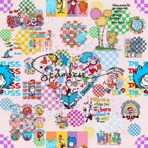 Dr Seuss seamless pattern