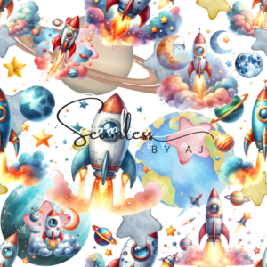 Rocket seamless pattern
