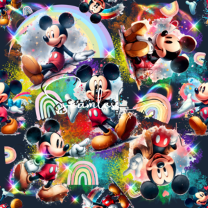 Magical mouse rainbow seamless pattern