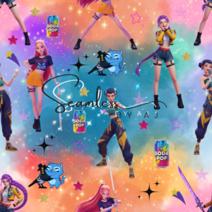 Colorful k pop seamless pattern